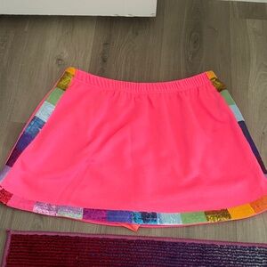 QUEEN OF SPARKLES Pink Skort with Multicolor Accents